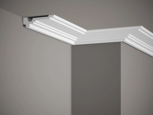 Corniche de plafond blanc mate Profoam MDB162 - Dimensions : 200 x 3,2 x 10,5 cm