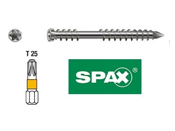 Vis à bois en acier inoxydable A2, 5 × 5 cm, tête TORX 25 – paquet de 200 pièces