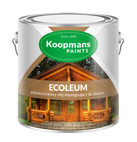 Bidon de 2,5 L de lasure à l'huile ECOLEUM Koopmans – couleur sur échantillon.