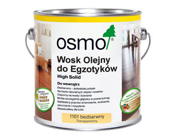 Flacon 125 ml d'huile-cire OSMO incolore pour bois exotiques, format mini.
