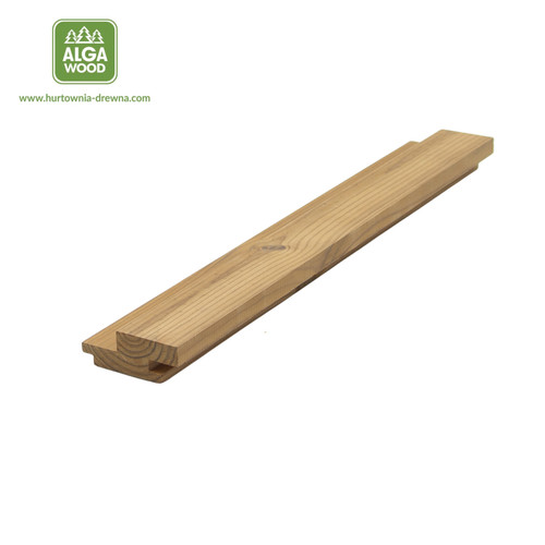 Plancher en pin thermo-traité 2,6 x 6,8 cm, classe AB UTS+, vue de face montrant le veinage naturel 
