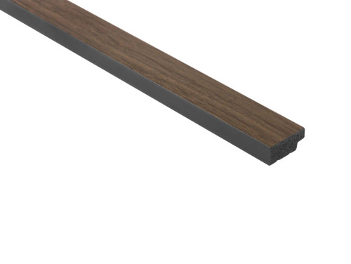 Extrémité gauche en chêne foncé, finition naturelle, longueur 270 cm.