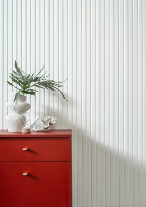 L0201P est une décoration murale 3D au motif classique et vertical. Les panneaux muraux de la collection Premium sont recouverts d'un vernis SupremeSatin® de haute qualité, qui renforce la surface, la protège des agressions extérieures et lui donne une élégante teinte blanc comme neige.