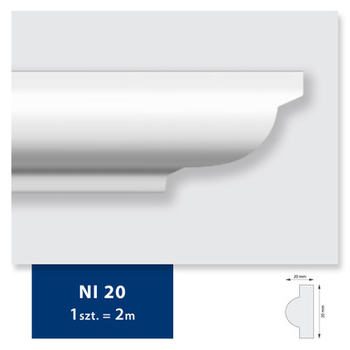 Carton de 250 mètres Corniche Plafond NI20 DMS - 175 pièces