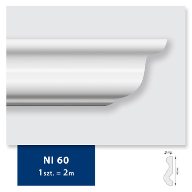 Carton de 104 mètres Corniche Plafond NI60 DMS - 52 pièces