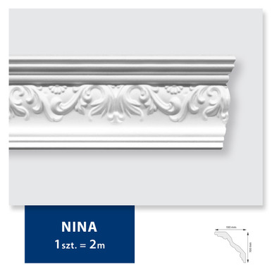 Carton de 36 mètres Corniche Plafond NINA DMS - 18 pièces