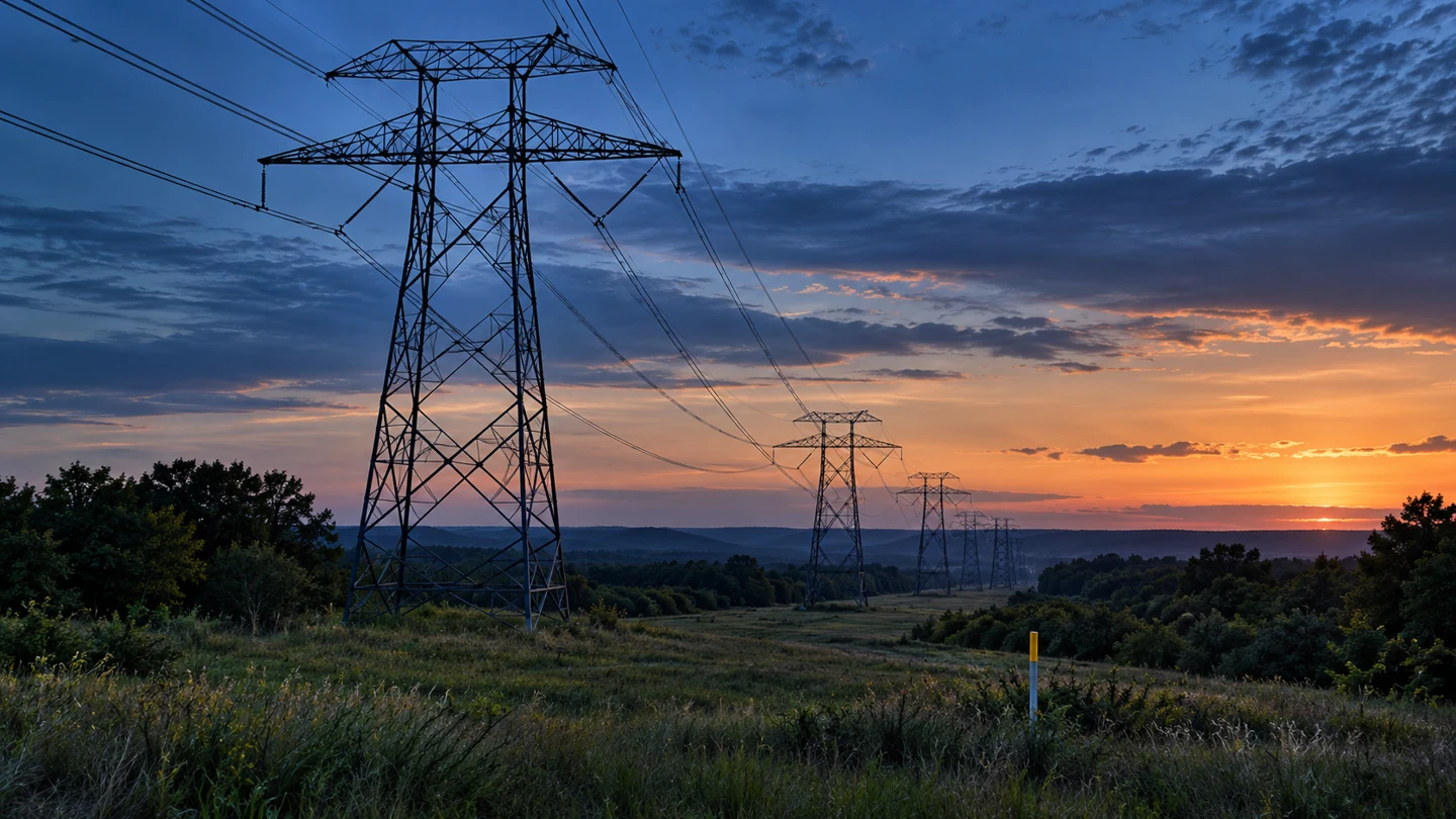 High-voltage transmission corridor — illustrative AC mitigation environment