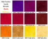 P&B Basics - tone-on-tone suede-look 100% Cotton blender patchwork and quilting fabric purples reds orange yellows