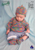 K616 Classic 4ply Wrap Cardigan Hat & Booties sizes Prem to 1 year front cover