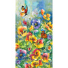 Pretty Pansies with Butterflies - 56cm fabric Panel - by Annelein Beukemkamp