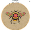 Dimensions Bee Kind Needlepoint embroidery Kit with Pattern, Threads, Felt, and Bamboo Hoop, -  15cm (6inch) Diameter