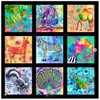 Wild Animals quilt fabric panel - 106cm x 108cm (42" x 43" approx) - by KG Art Studio