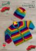 K376 Gallipoli 4ply Rainbow Cardigan & Hat 0 - 18 months