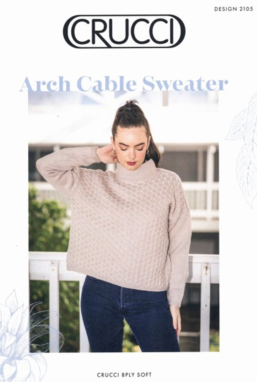 2105 Wide-fit Sweater with easy mock Cable in 8ply - womens knitting pattern image
