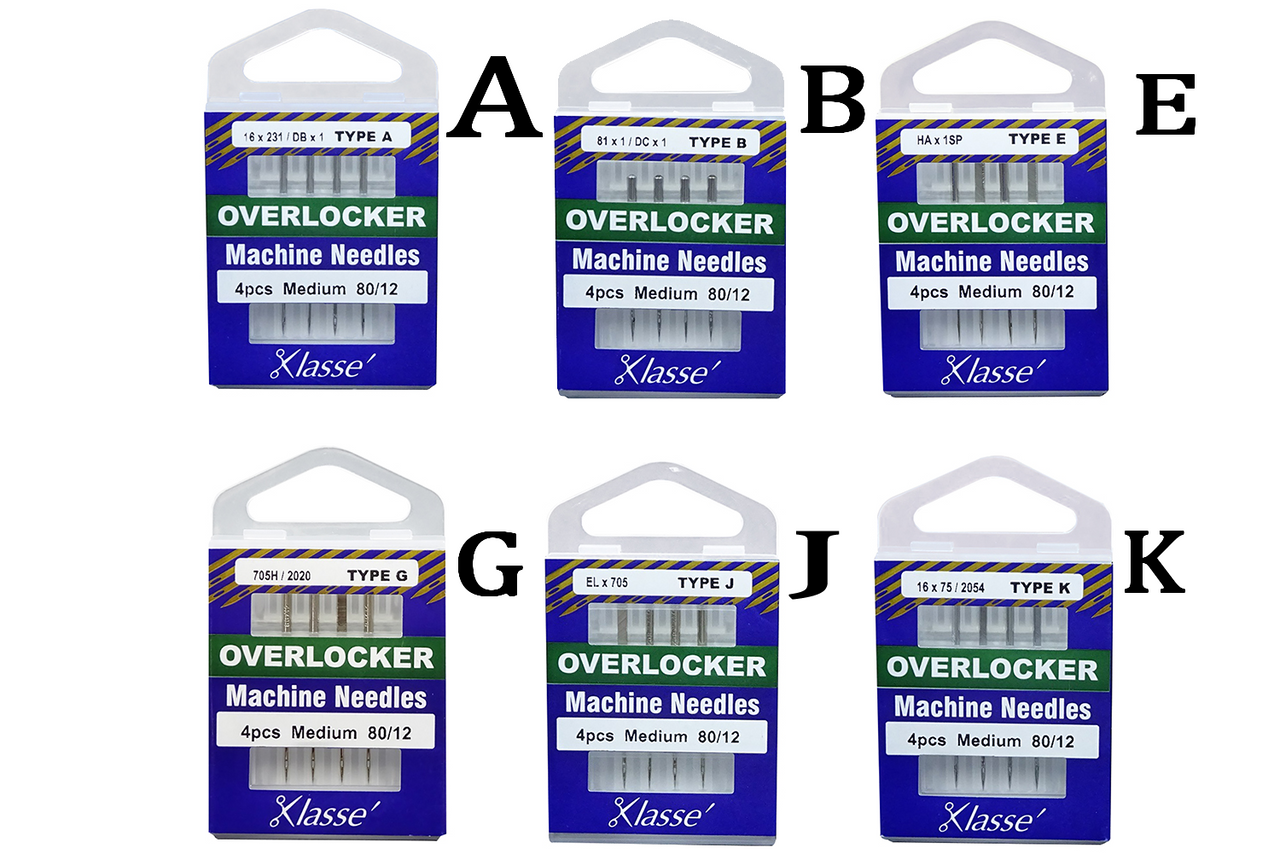 Klasse Overlocker Needles; 4 needles/pack