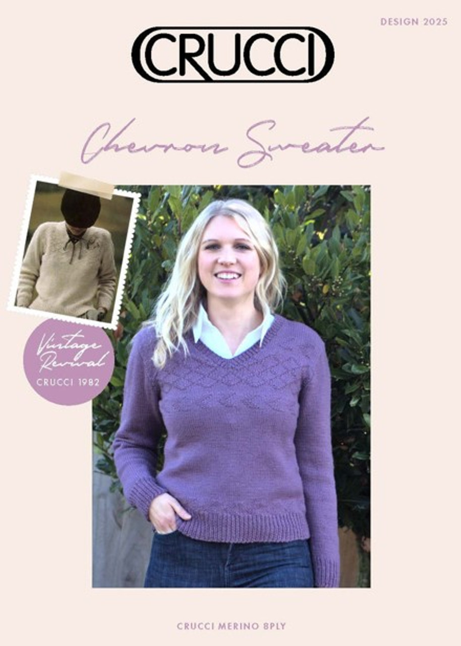 2025 Ladies 8ply v-neck jumper with optional yoke detail - sizes XS to XL - knitting pattern image