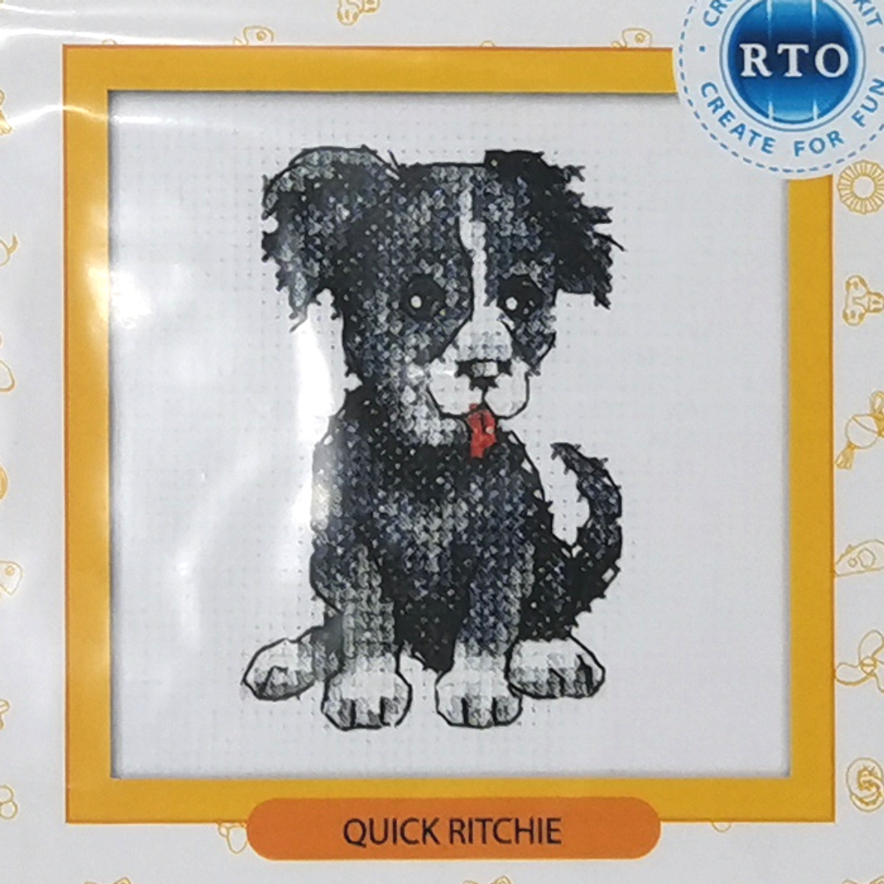 RTO Counted CrossStitch Kit Quick Ritchie Collie - beginners