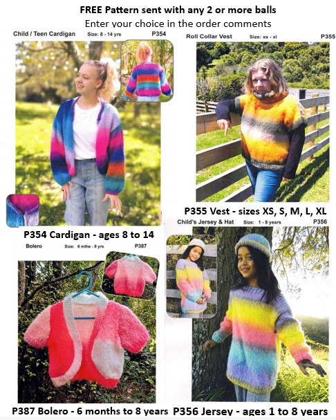 Countrywide Colourwave 12ply Mohair free knitting patterns