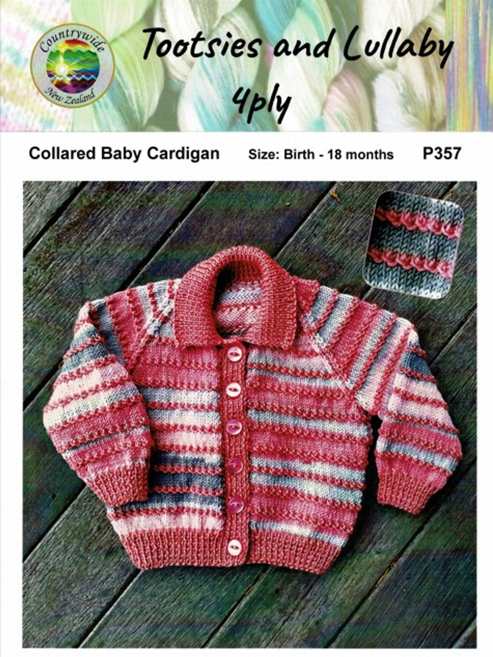P357 Collared Baby Cardigan-Jacket in 4 ply -pattern