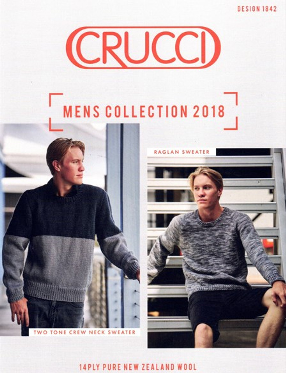 1842 Mens raglan or set-in sleeve jumper in 14 ply - sizes XS to XL - knitting pattern image