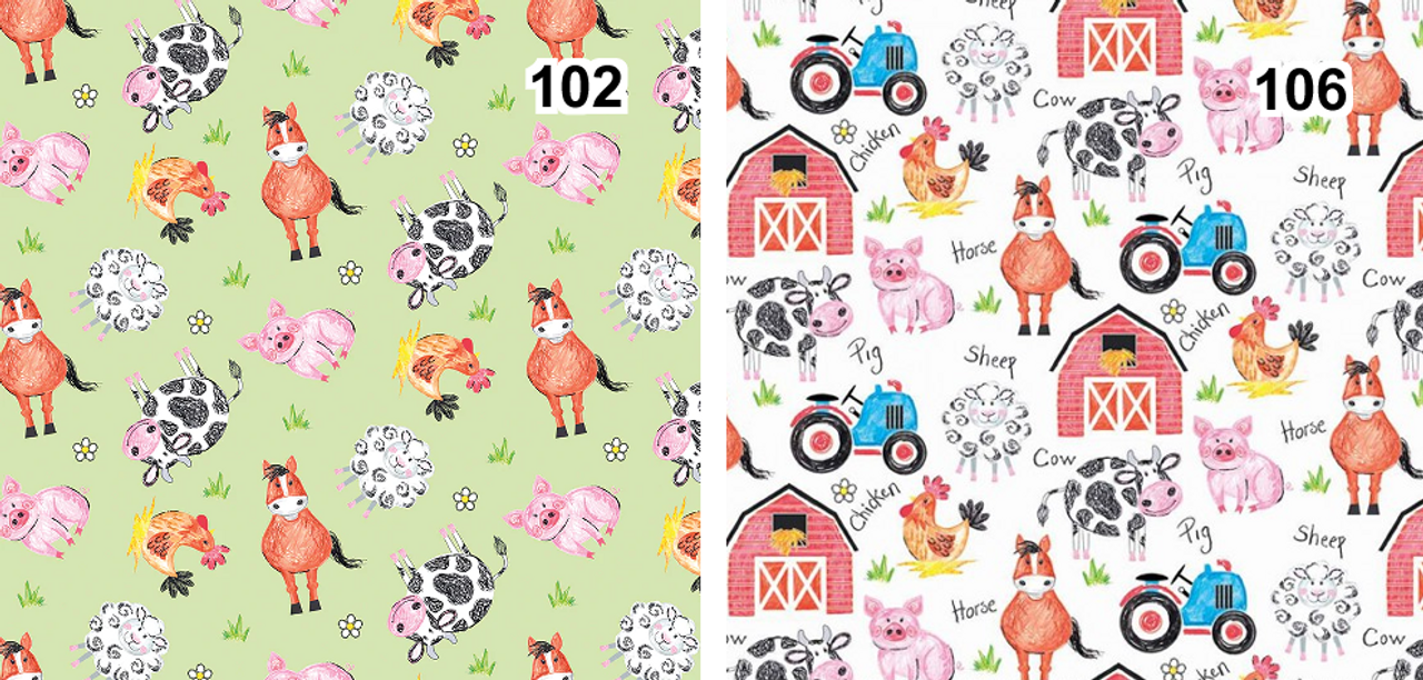 Colouring on the Farm Animals - fabric by Riley Blake & Crayola