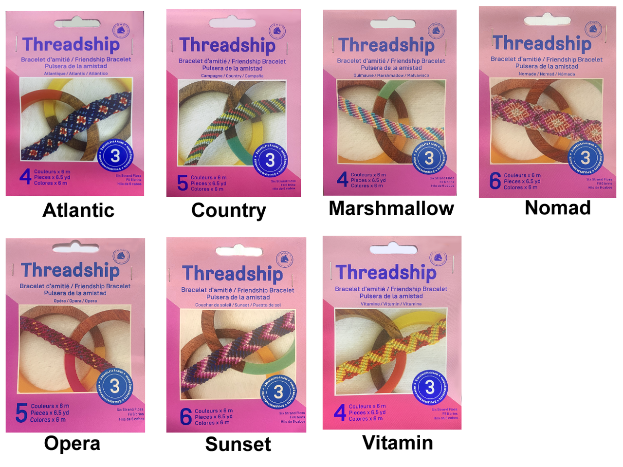 DMC Threadship - Friendship bracelet making kit with cotton and  braiding instructions