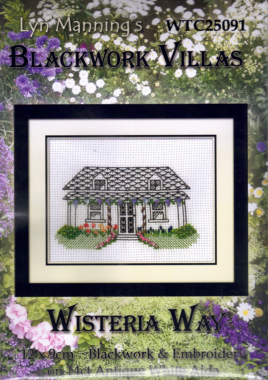 Blackwork Embroidery Kits - Villas by Lyn Manning