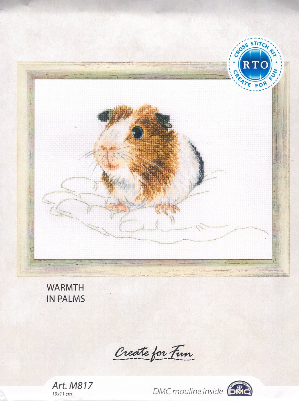 RTO Counted Cross-Stitch Kit - Warmth in Palms - Hand Guinea Pig - 19cm X 11cm