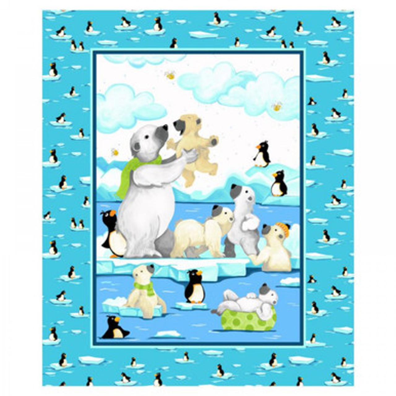 Burr the Polar Bear - 90cm Panel - by SusyBee