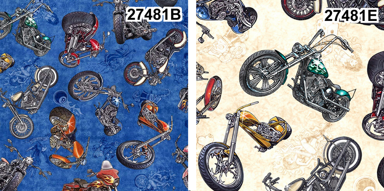 Easy Rider - coordinating fabrics -  Motorcycles by Dan Morris