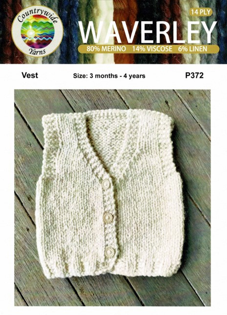 P372 Easy-knit Baby Vest in 14ply - pattern