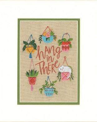 Dimensions Hang in There needlepoint embroidery Kit with fabric, needle