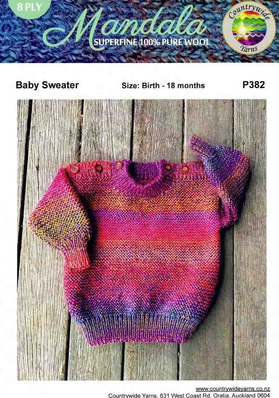 P382 Baby easy garter-stitch Jumper in Countrywide Mandala 8 ply for 0 to 18 months cover