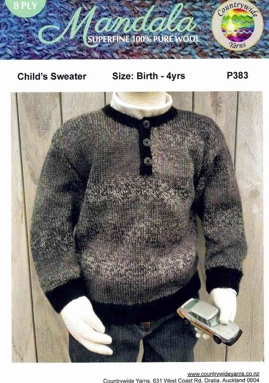 P383 Baby & Toddler easy front-tab Jumper in Countrywide Mandala 8 ply for 0 to 4 years cover P383 Baby & Toddler easy front-tab Jumper in Countrywide Mandala 8 ply for 0 to 4 years cover