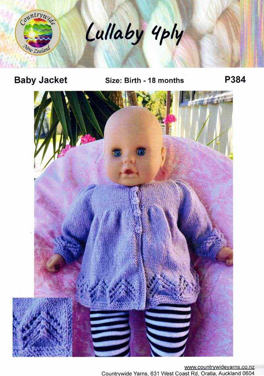 P384 Baby matinee jacket in Countrywide Lullaby 4 ply for 0 to 18 months pattern