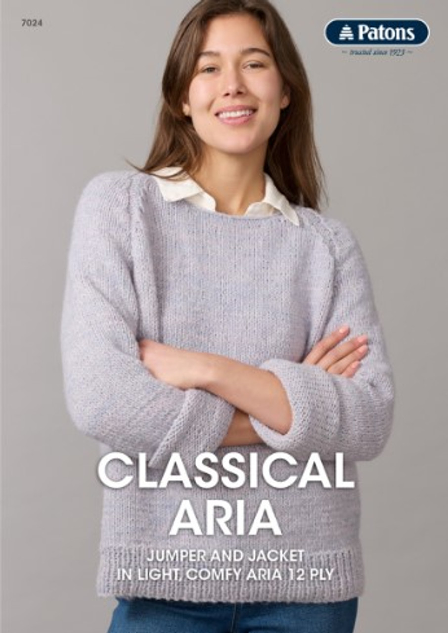 Patons Classical Aria 12ply knitting book - cardi-jacket and jumpers sizes S to XXL cover