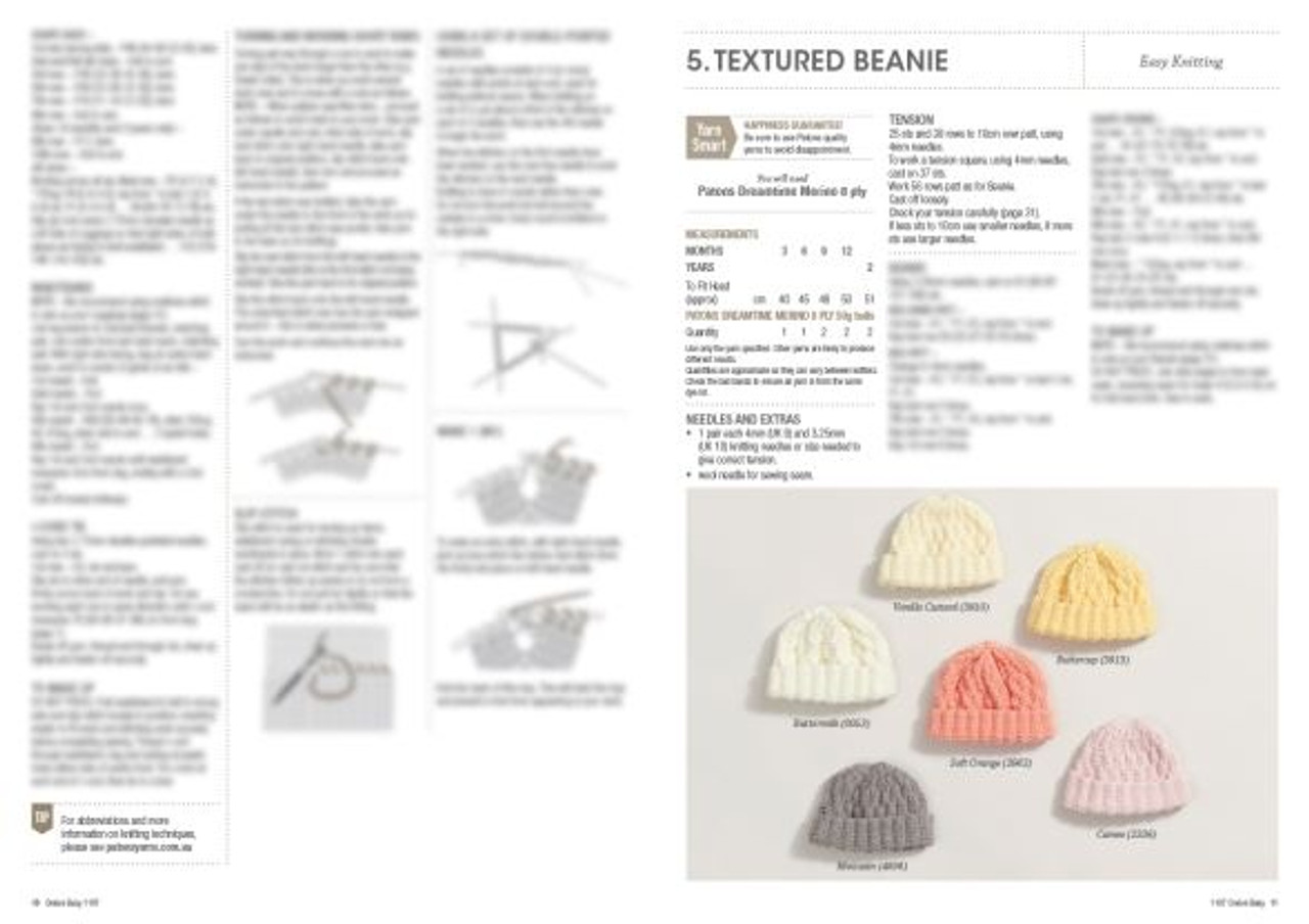 Patons Ombre Baby 4ply and 8ply for 3 months to 2 years beanie hat