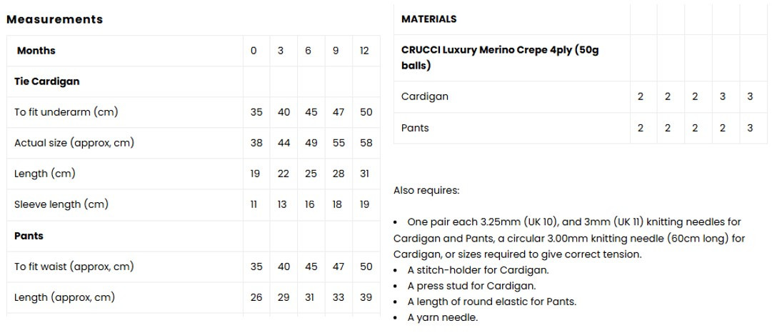 2318 Baby Wrap Cardigan & Over-Pants in 4 ply - sizes 0 to 12 months (14" to 20")