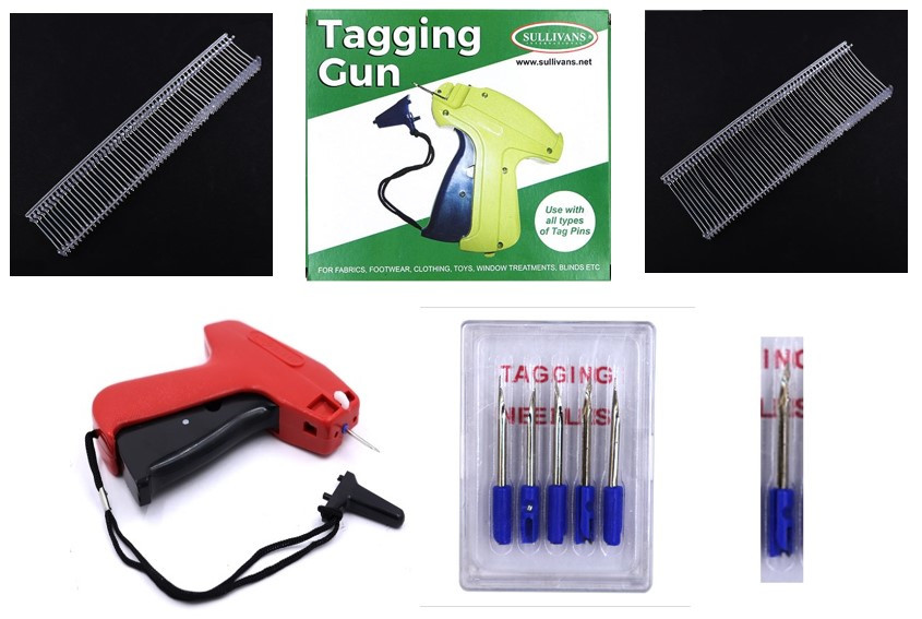 Tagging Gun, extra tags & spare needles - for Garment Labels or Curtain Linings
