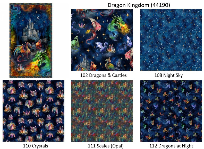 Dragon Kingdom &Castles - 100% cotton quilt & patchwork fabrics
