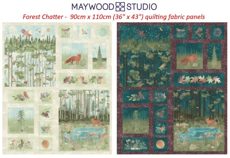 Forest Chatter - 90cm x 110cm (36" x 43") quilt fabric panel - by Maywood Studios