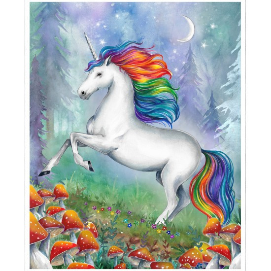 Enchanted Unicorns fabric panel - 86cm x 109cm (34" x 43") approx”