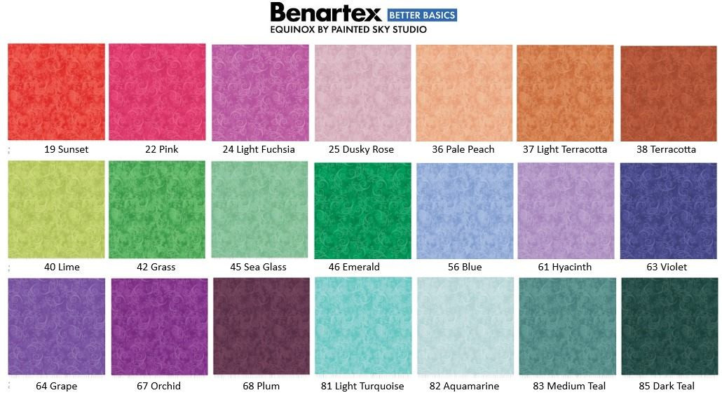 Equinox blender tone-on-tone patchwork and quilting fabric - with koru fronds and scrolls by Benartex