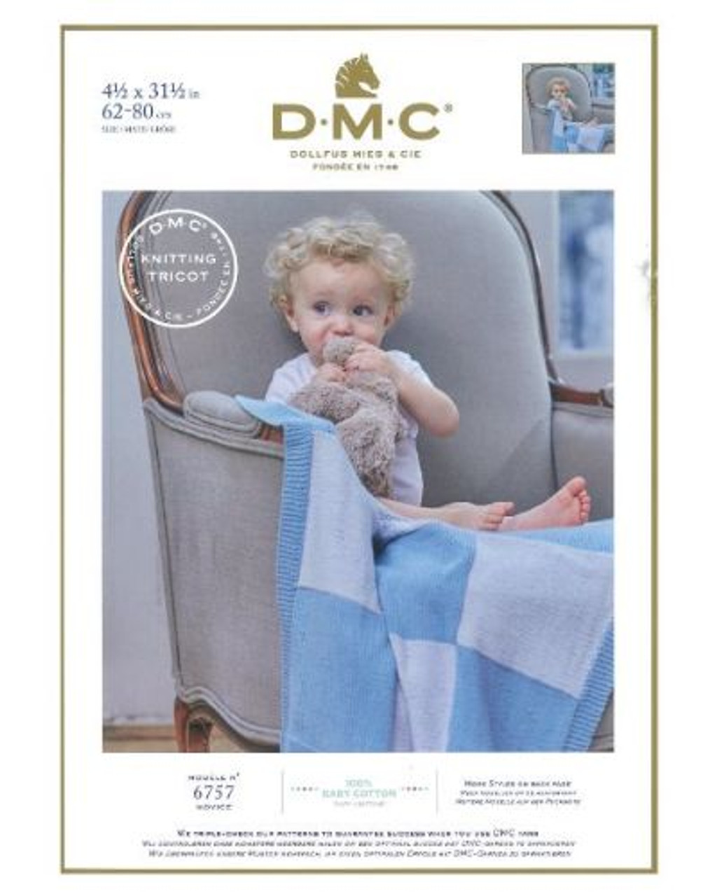 6757 DMC Easy baby blanket 0 to 3 years Cover