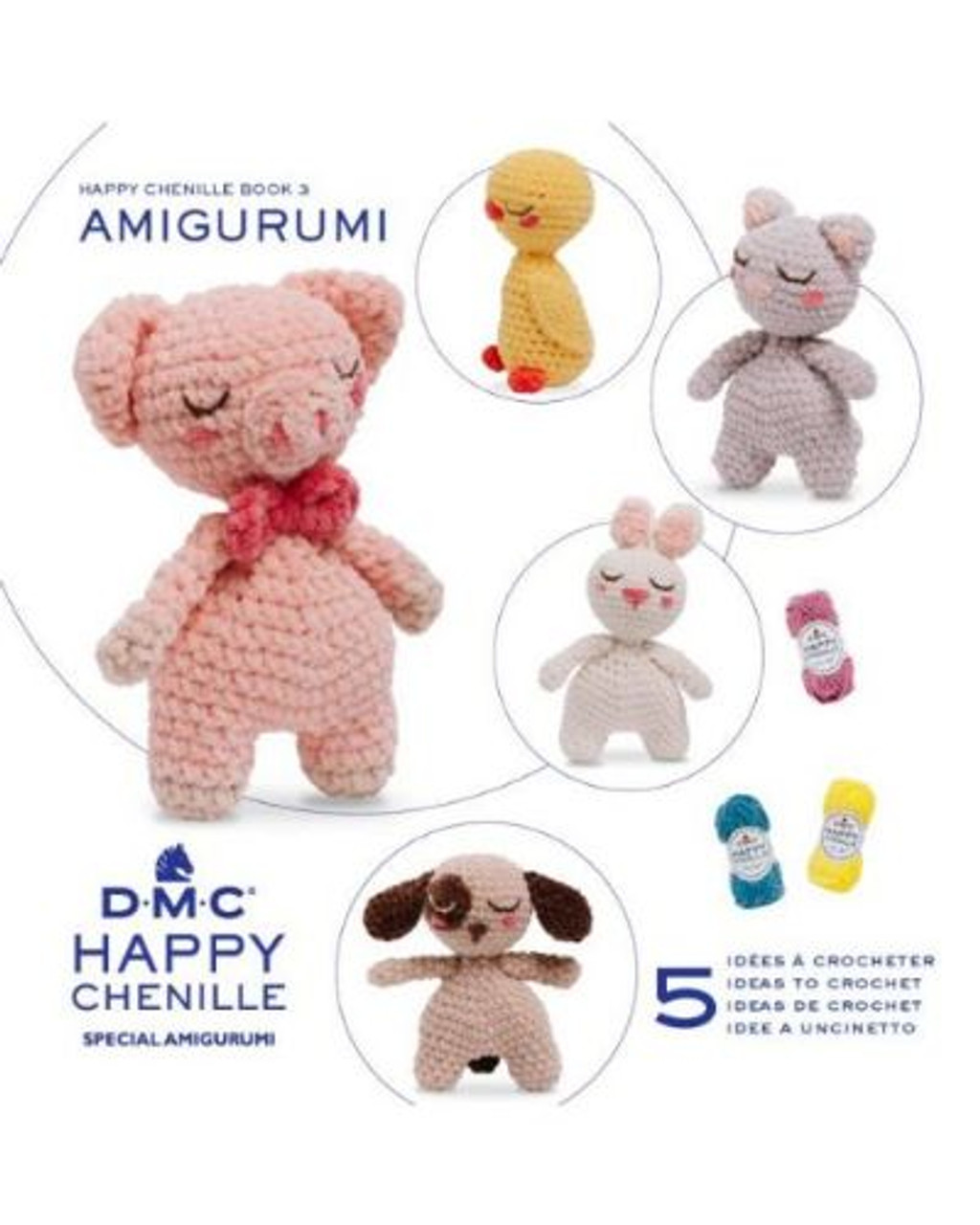 DMC Happy Chenille Book 3 Little Friends - Amigurumi