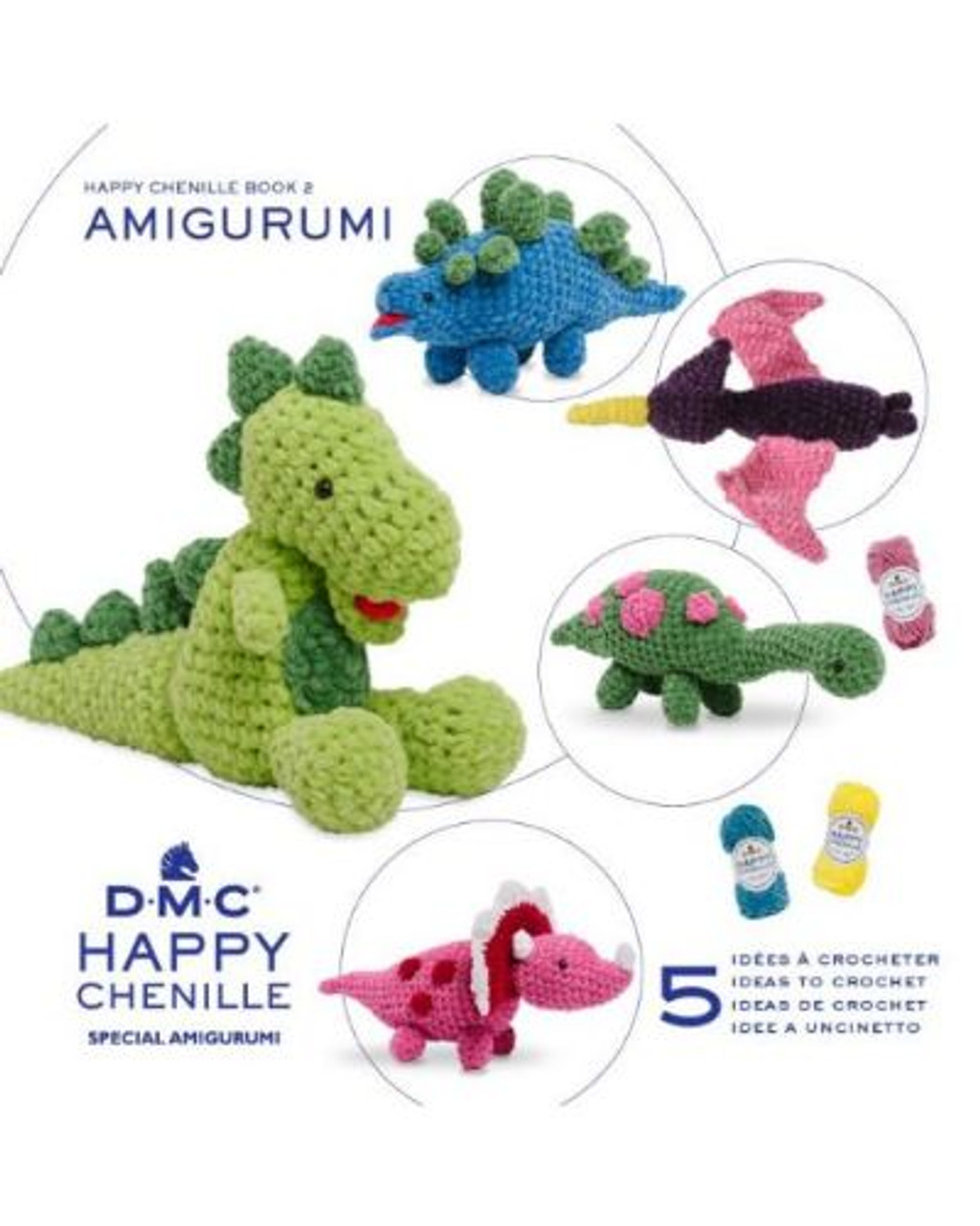 DMC Happy Chenille Book 2 Dinosaurs - Amigurumi