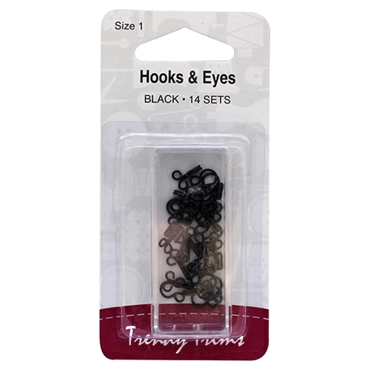 Hooks and Eyes Black x 14
