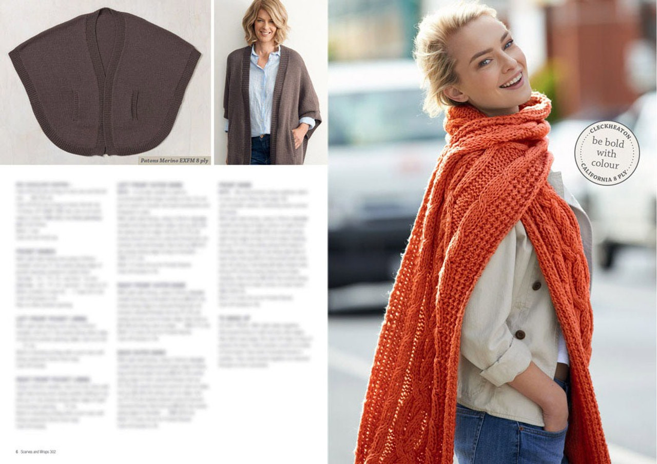 302 Scarves & Wraps 12 des[gns in 4, 8, 12, 14ply