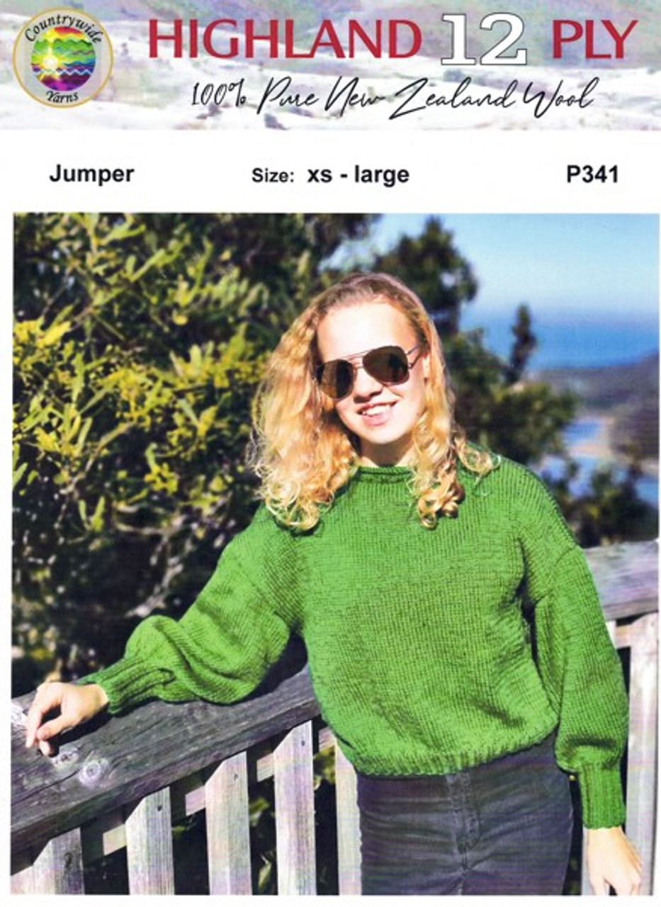 P341 Ladies Jumper in Highland 12ply - sizes XS, S, M, L