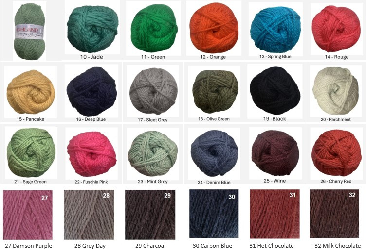 Countrywide Highland 12ply 100% Pure NZ knitting Wool - 23 shades in 2026